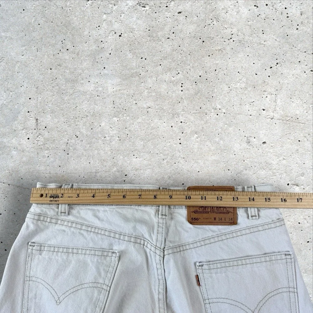 Vintage 90s Levi's‎ 550 Orange Tab Relaxed Taper Fit Jeans Fits 31x34 White USA